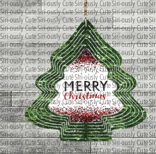 Merry Christmas Glitter Tree Wind Spinner Sublimation Transfer