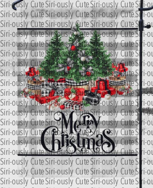 Merry Christmas Tree Trio Flag Sublimation Transfers