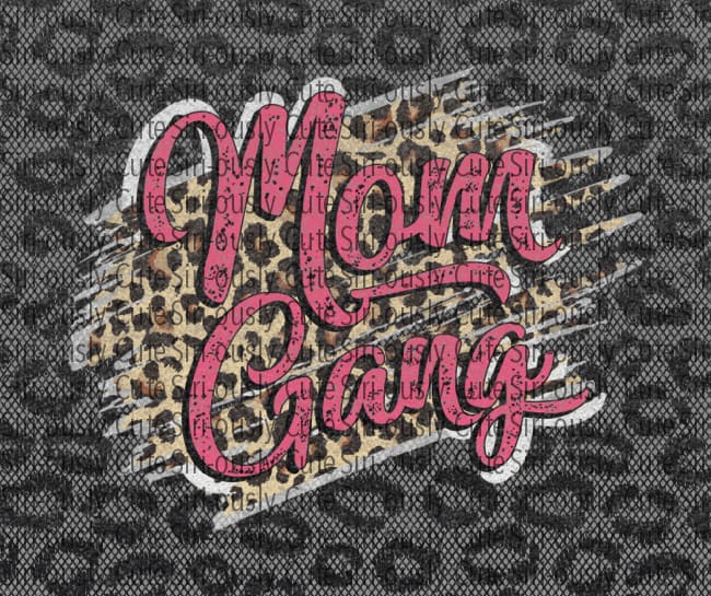 Mom Gang - Gray Leopard Straight Tumbler