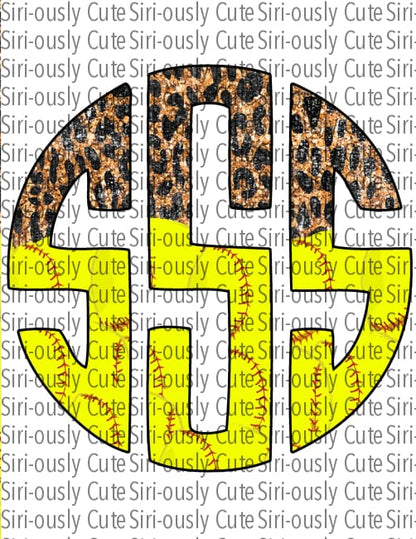 Monogram - Cheetah And Softball