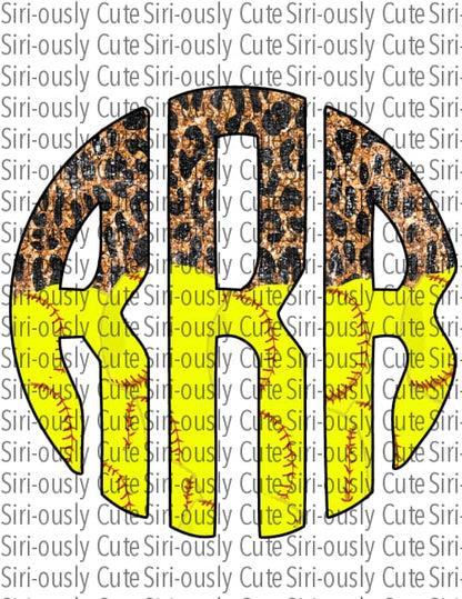 Monogram - Cheetah And Softball