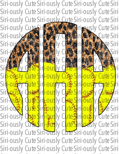 Monogram - Cheetah And Softball