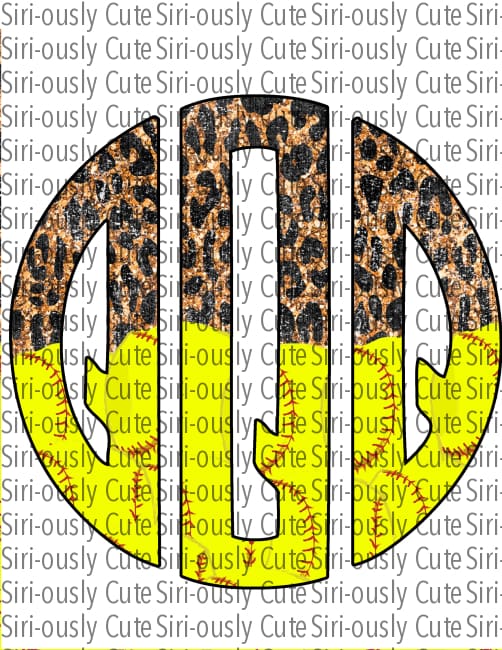 Monogram - Cheetah And Softball