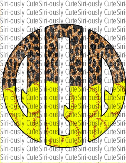 Monogram - Cheetah And Softball