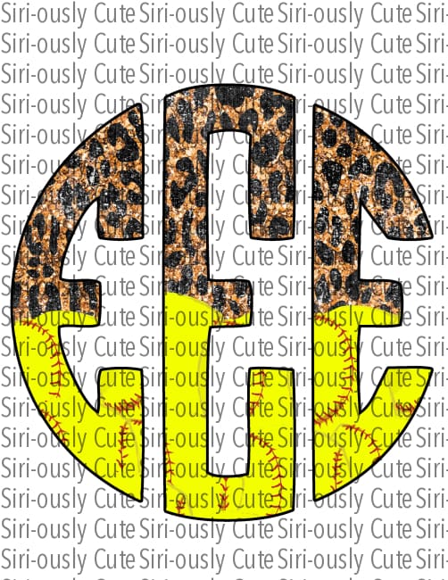 Monogram - Cheetah And Softball