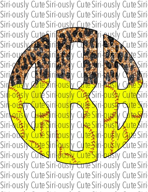 Monogram - Cheetah And Softball