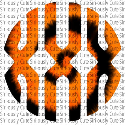 Monogram - Halloween Black And Orange Tie Dye