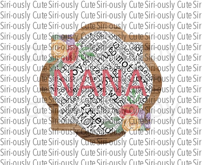 Nana Pink With Wood Border Quarterfoil