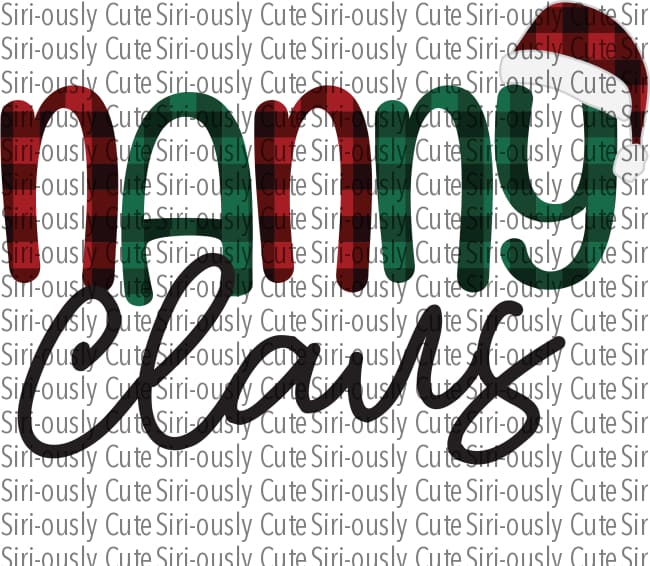 Nanny Claus - Red And Green Plaid With Santa Hat