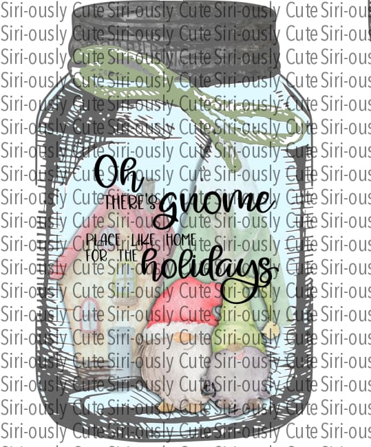 Oh Theres No Gnome Place Like Home For The Holidays - Mason Jar