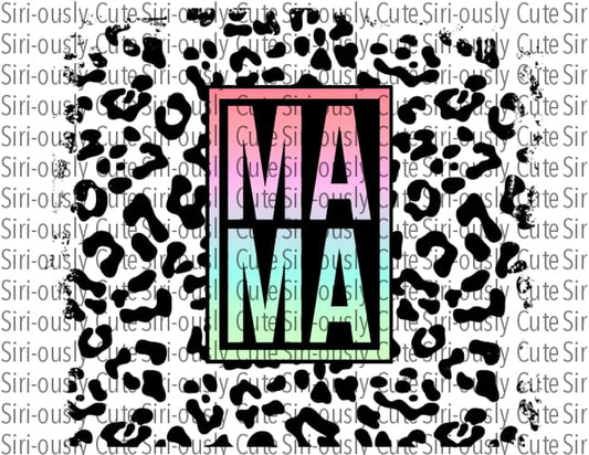 Ombre Mama With Black Leopard Straight Tumbler