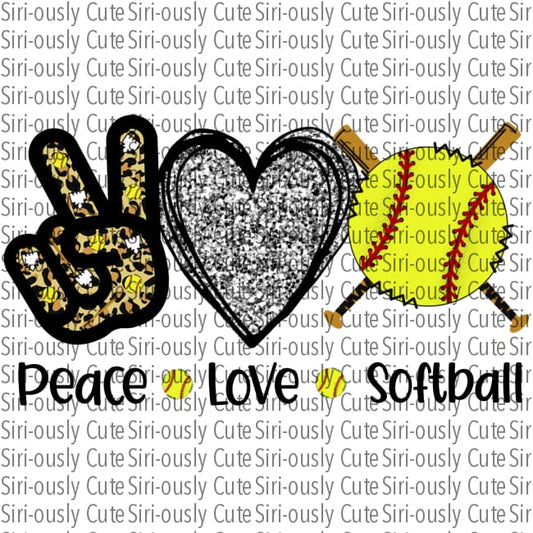 Peace Love Softball - Leopard