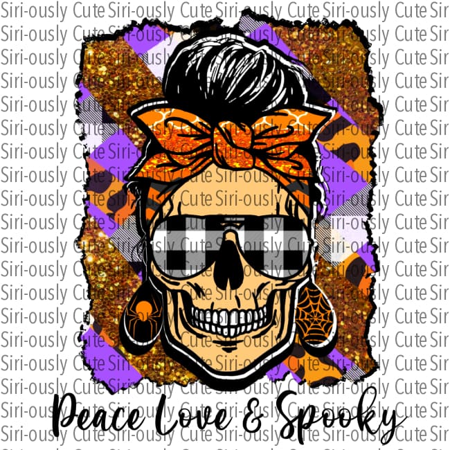 Peace Love & Spooky - Halloween Messy Bun