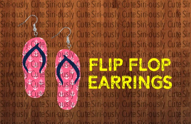 Pink And Blue Anchor Flip Flop Earrings