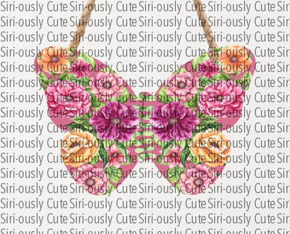 Pink And Orange Floral Butterfly - Full