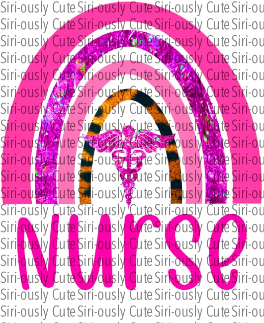 Pink Purple Leopard Rainbow - Nurse