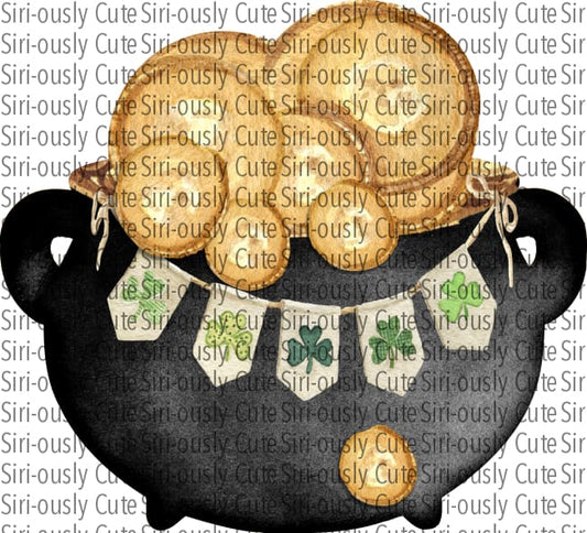 Pot O Gold With Clover Garland Sublimation Transfer