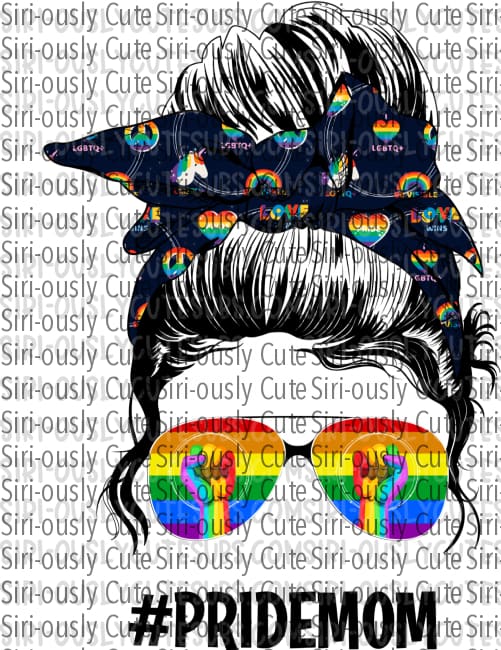 Pride Mom - Rainbow Messy Bun