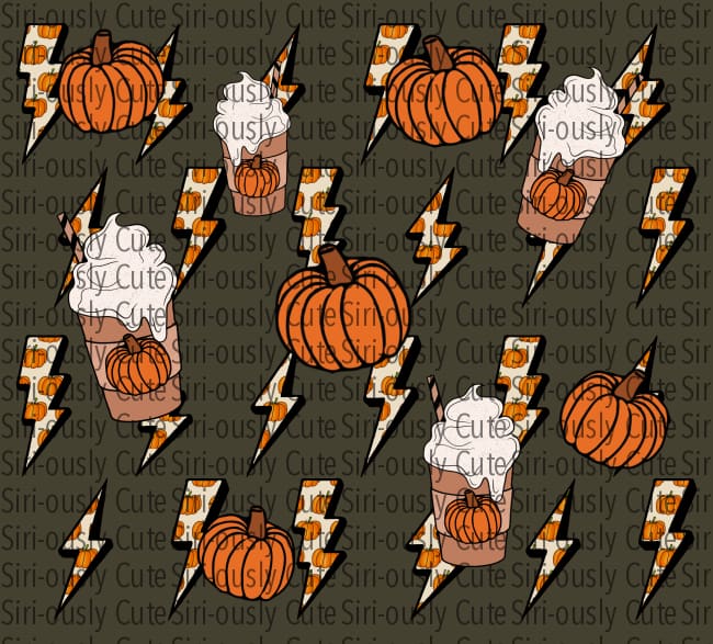 Pumpkin Spice Bolt Dark Straight Tumbler