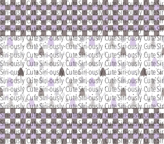 Purple Trees And Checker Straight Tumbler Sublimation Transfer