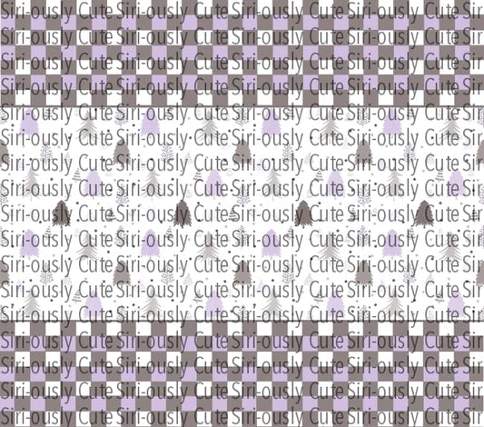 Purple Trees And Checker Straight Tumbler Sublimation Transfer