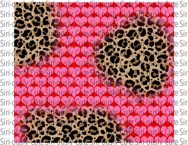 Red And Pink Hearts With Leopard Patched - Straight Tumbler