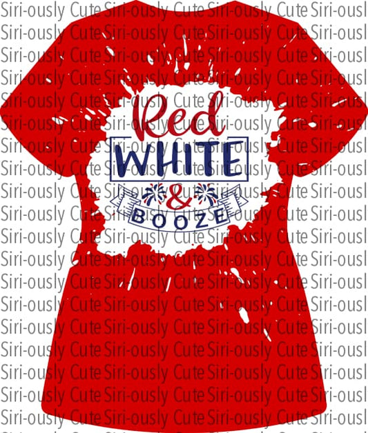 Red White And Booze - Bleached Shirt