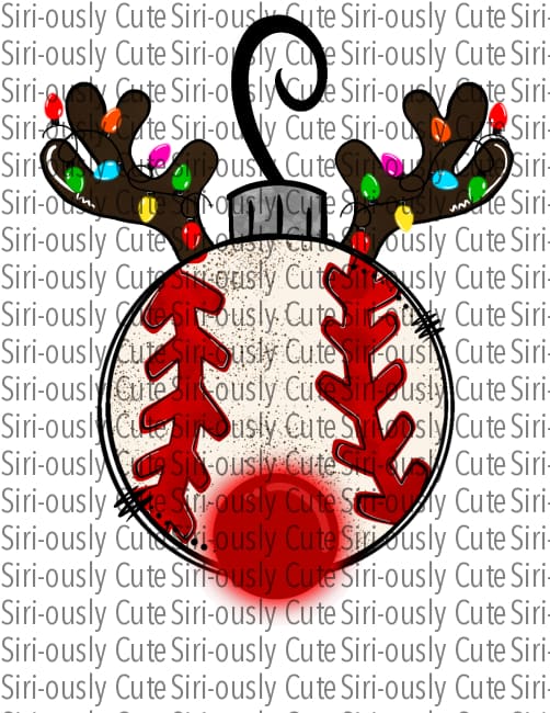 Reindeer Ornament With Lights - Baseball