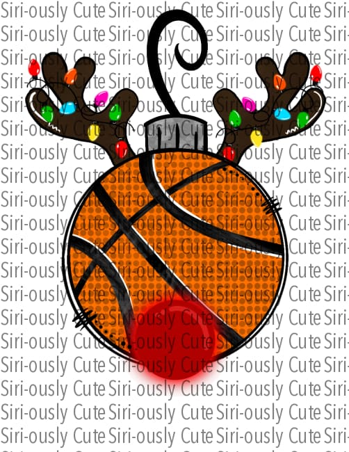 Reindeer Ornament With Lights - Basketball