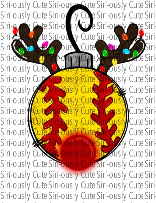 Reindeer Ornament With Lights - Softball