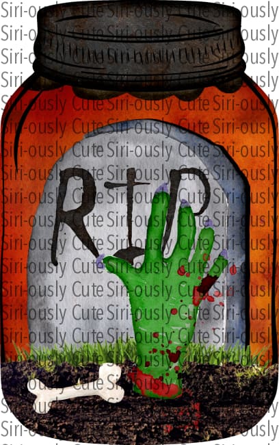 Rip - Green Zombie Hand Mason Jar