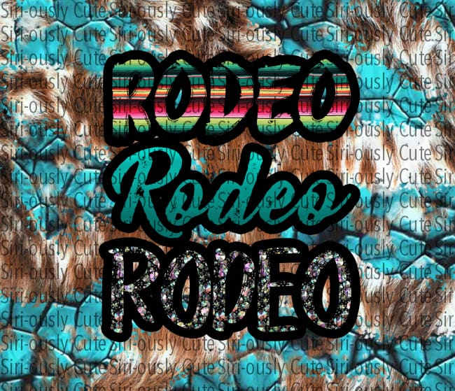 Rodeo - Cow Print And Turquoise Straight Tumbler