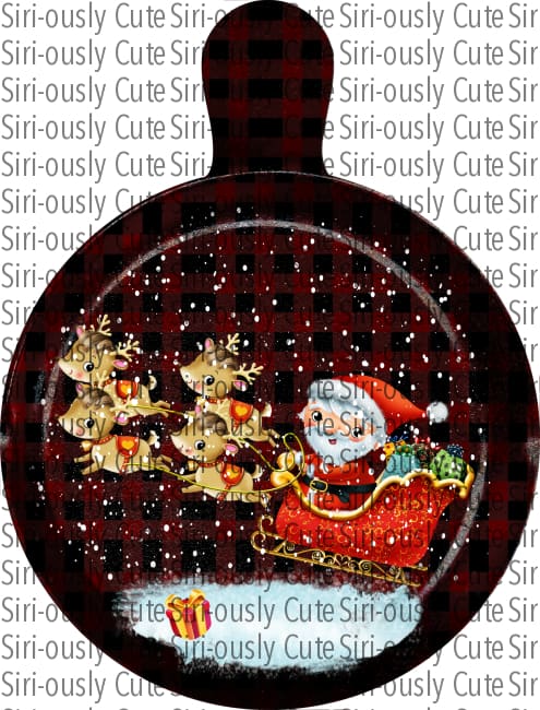 Santa In Sleigh With Reindeer - Cutting Board