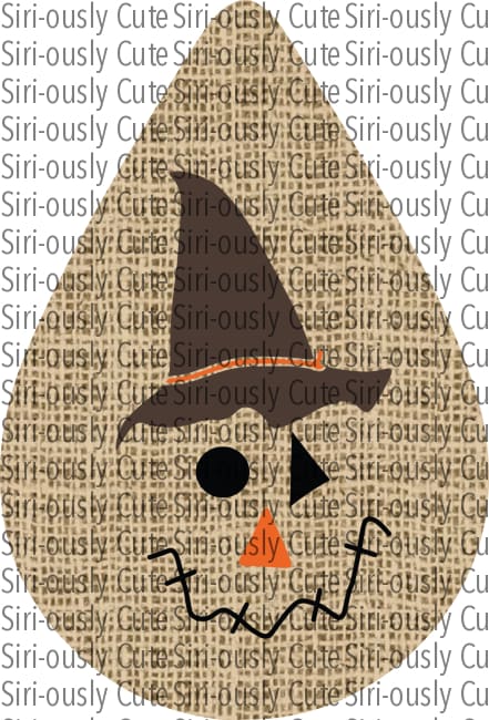 Scarecrow And Burlap Brown Hat Teardrop Earring