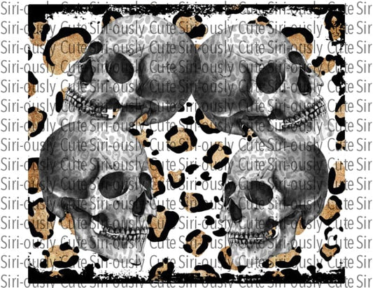 Skull With Large Leopard Print Straight Tumbler