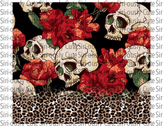 Skulls With Leopard And Large Flowers Straight Tumbler