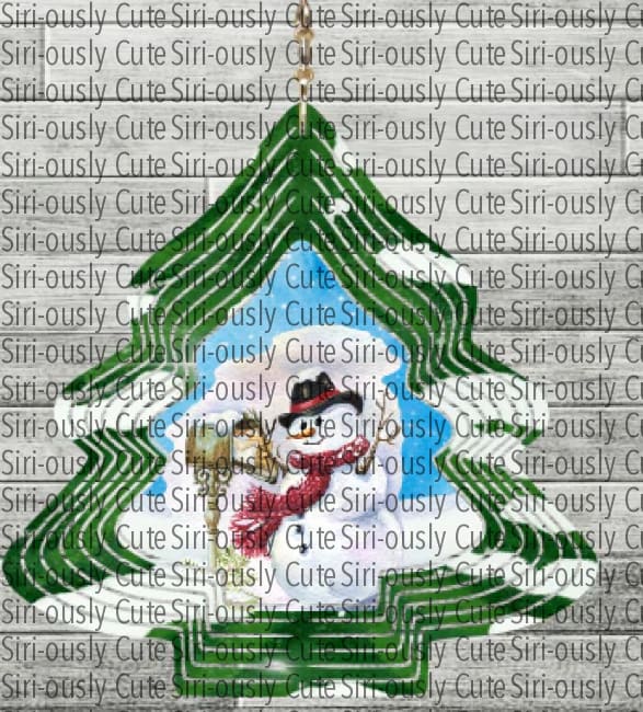 Snowman Tree Wind Spinner Sublimation Transfer