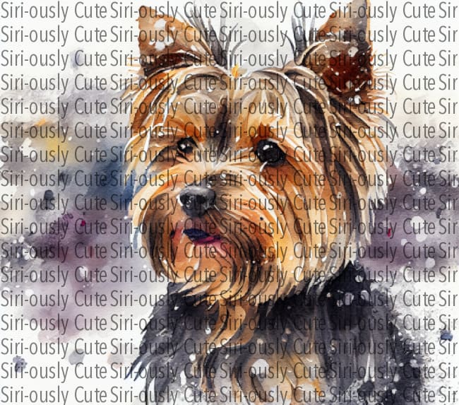 Snowy Yorkie Straight Tumbler Sublimation Transfer