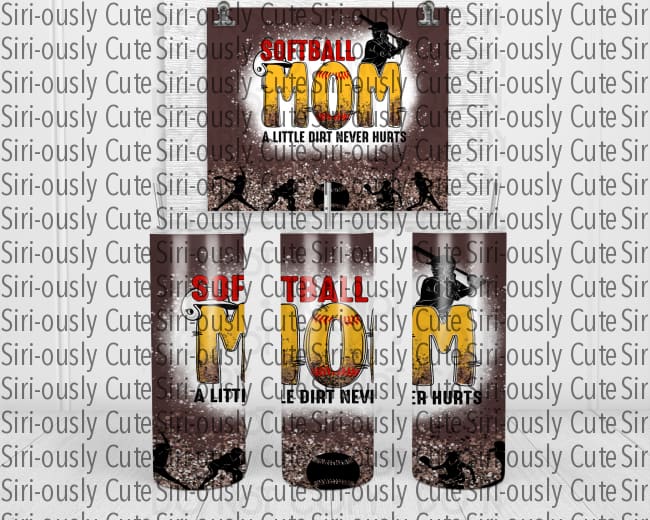 Softball Mom - Dark Bleached Straight Tumbler