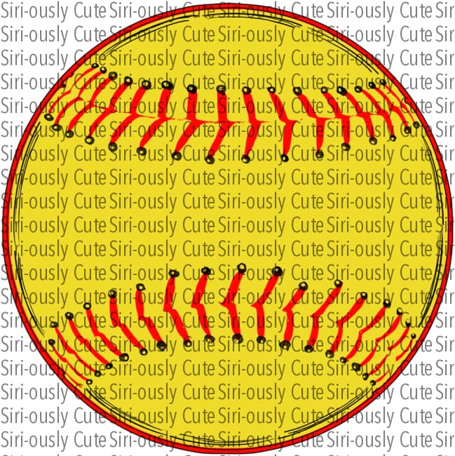 Softball With Red Stitching