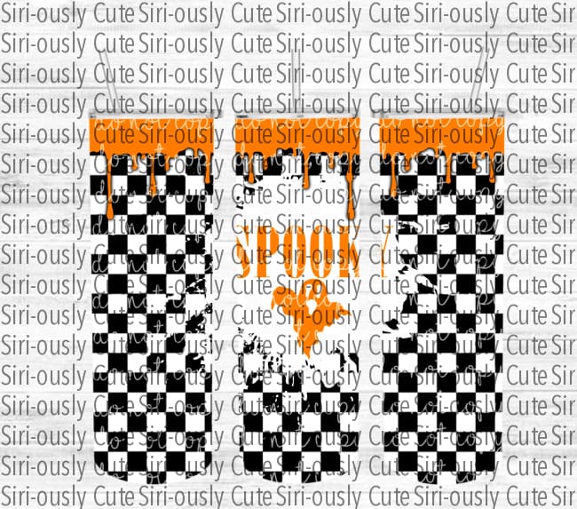 Spooky Orange Ghost Straight Tumbler Sublimation Transfer