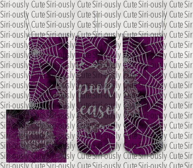 Spooky Season - Purple Spiderwebs Straight Tumbler