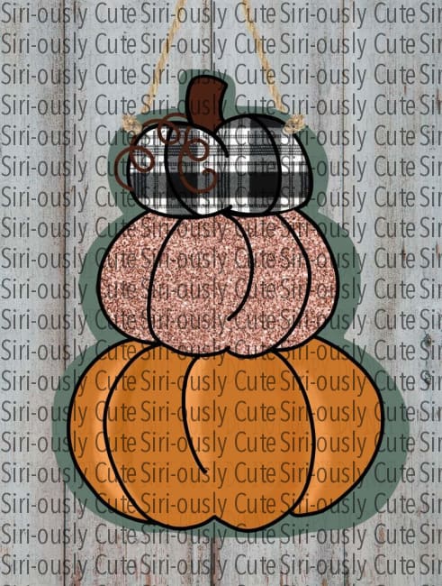 Stacked Pumpkins - Plaid Glitter And Orange