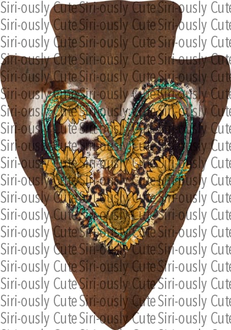 Sunflowers And Animal Print Heart Arrowhead