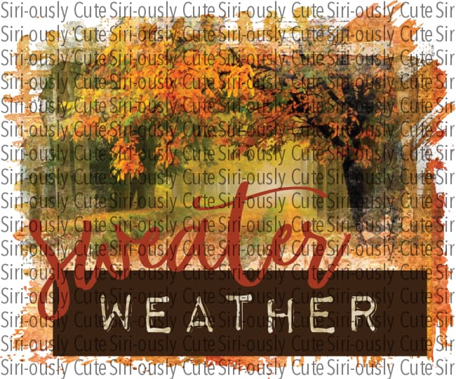 Sweater Weather - Orange Plaid With Fall Leaves