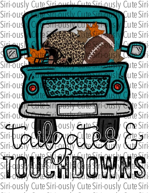 Tailgates And Touchdowns - Teal Leopard Truck