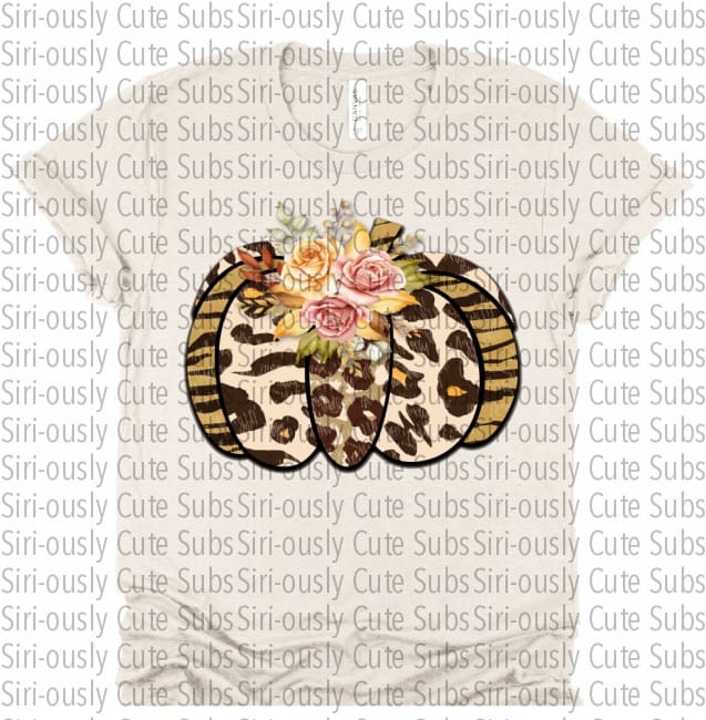 Tan Leopard Floral Pumpkin