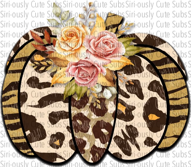 Tan Leopard Floral Pumpkin