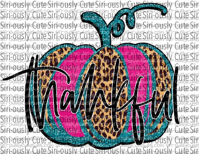 Thankful - Blue Pink Leopard Pumpkin