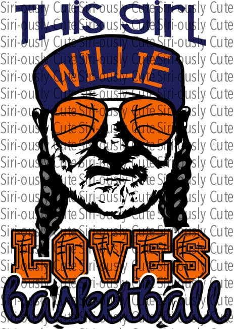 This Girl Willie Loves Basketball - Orange And Navy